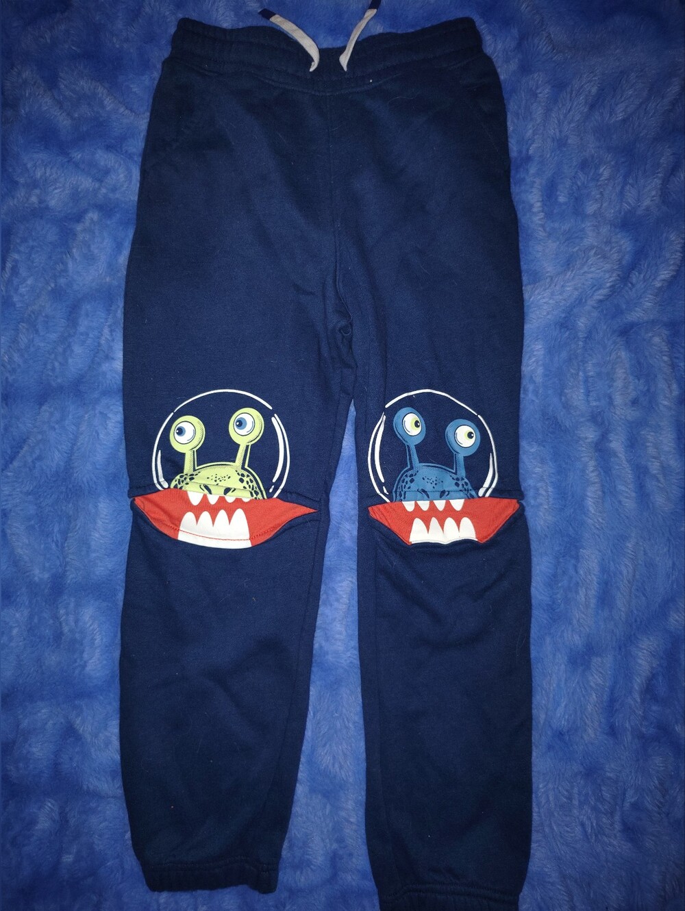 Navy Kids Joggers with Monster Knee Patches